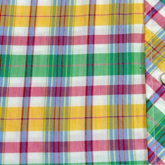 VTG Wrangler Shirt Womens Large USA Long Sleeve Pearl Snap Western Plaid Ranch - Picture 8 of 13